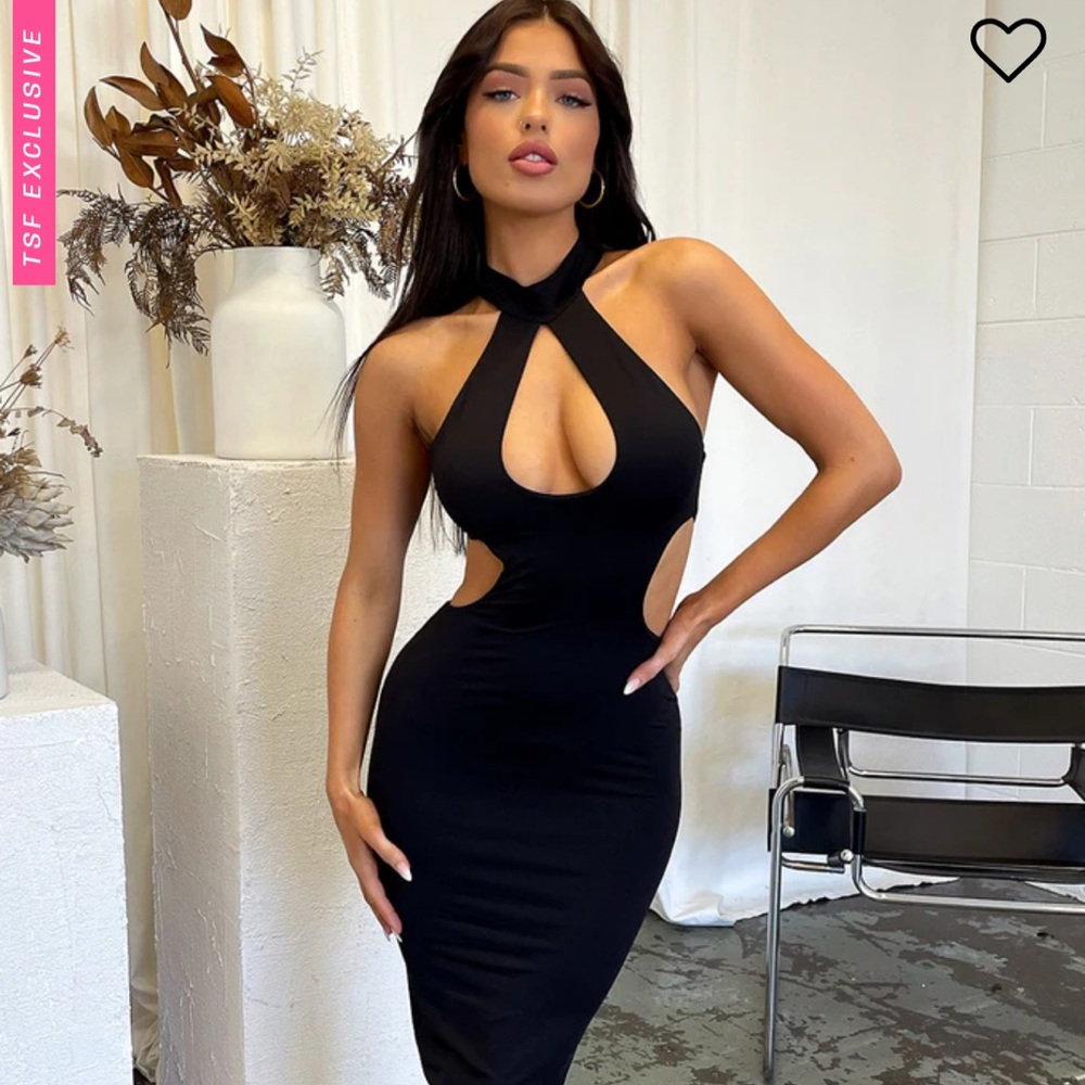 That’s so fetch GIANNA MAXI DRESS - Black Cutout Stretch Party 0